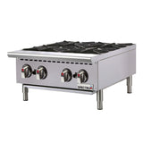 Winco NGHP-4 Spectrum Four Burner Stainless Steel Countertop Gas Hot Plate - 100,000 BTU