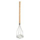 PTM-18R - Potato Masher with Wooden Handle - 4" Round