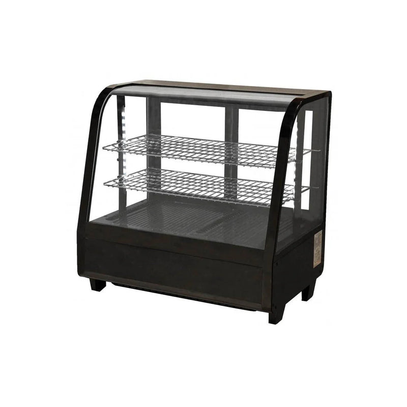 Omcan USA 27155 26" Full Service Countertop Refrigerated Display Case with Sliding Glass Door, 2 Shelves - 3.5 cu. ft. / 1/4 hp