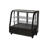 Omcan USA 27155 26" Full Service Countertop Refrigerated Display Case with Sliding Glass Door, 2 Shelves - 3.5 cu. ft. / 1/4 hp