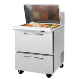 Turbo Air PST-28-12-D2-N 2 Drawers Mega-Top, Sandwich/Salad Prep Table