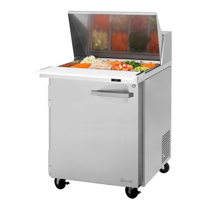 Turbo Air PST-28-12-N-L 1 Solid Door Mega-Top, Sandwich/Salad Prep Table, Left-Hinged