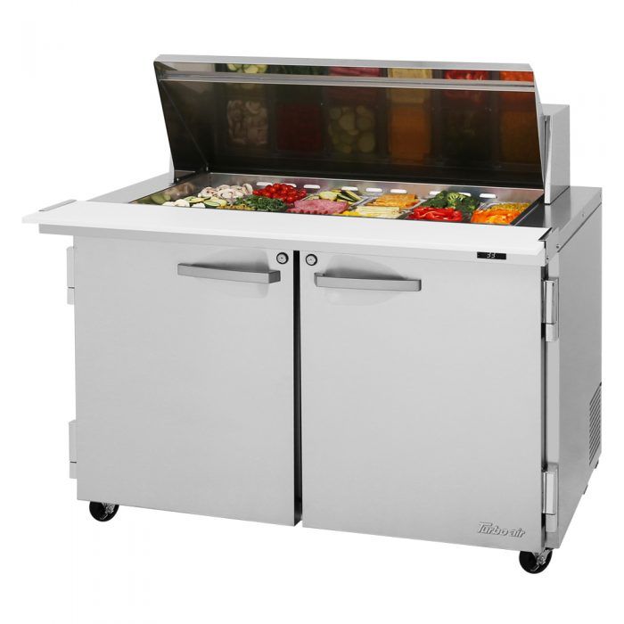 Turbo Air PST-48-18-N 2 Solid Doors Mega-Top, Sandwich/Salad Prep Table