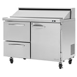 Turbo Air PST-48-D2L-N, 2 Drawers 1 Left-Hinged Door Sandwich/Salad Prep Table