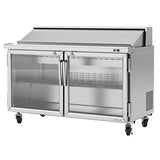 Turbo Air PST-60-G-N 2 Glass Doors Sandwich/Salad Prep Table