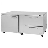Turbo Air PUR-72-D2L-N, 2 Drawers 1 Left-Hinged Door Undercounter Refrigerator