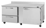 Turbo Air PWR-72-D2R-N, 2 Drawers 1 Right-Hinged Door Worktop Refrigerator