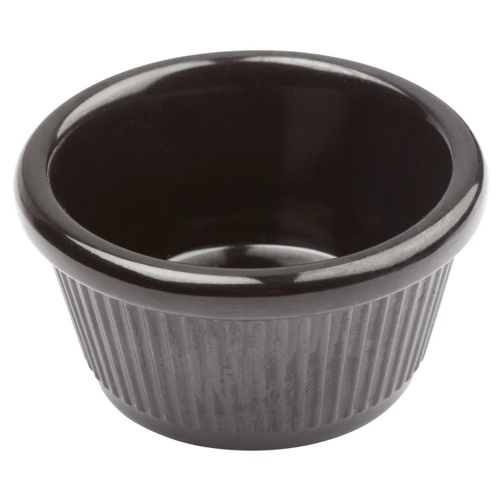 RFM-2K - Melamine Ramekin, Fluted - Black, 2 oz