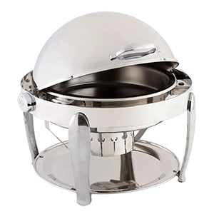 Winco 602 Round Chafer w/ Roll-Top Lid & Chafing Fuel Heat