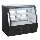Omcan RS-CN-0120-B, 47-inch Coated Steel Curved Glass Refrigerated Display Case, 18 Cu.Ft