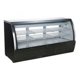Omcan RS-CN-0200-B, 82-inch Coated Steel Curved Glass Refrigerated Display Case, 32 Cu.Ft