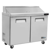 Coldline SPN-48, 48-Inch Narrow Refrigerated Sandwich Prep Table with Cutting Board and Food Pans