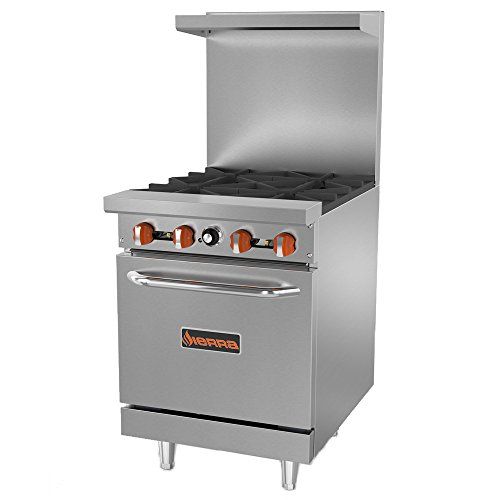 Sierra SR-4-24, 24-inch 4-Burners Gas Range with Oven, 152,000 BTU