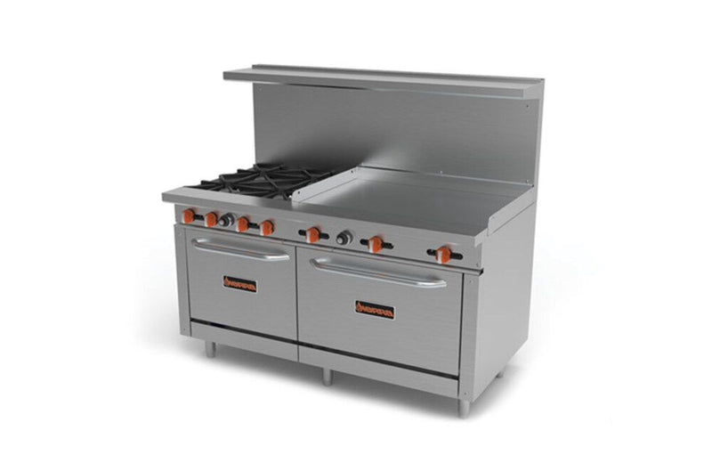 Sierra SR-4B-36G-60, 60-inch Gas Range with 4 Burners and 2 Ovens, 246,000 BTU (Discontinued)