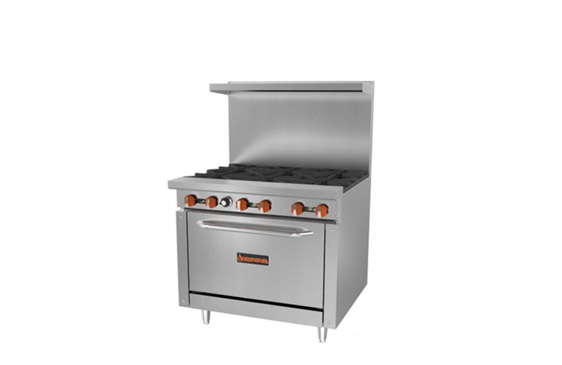 Sierra SR-6-36, 36-inch 6-Burners Gas Range with Oven, 212,000 BTU