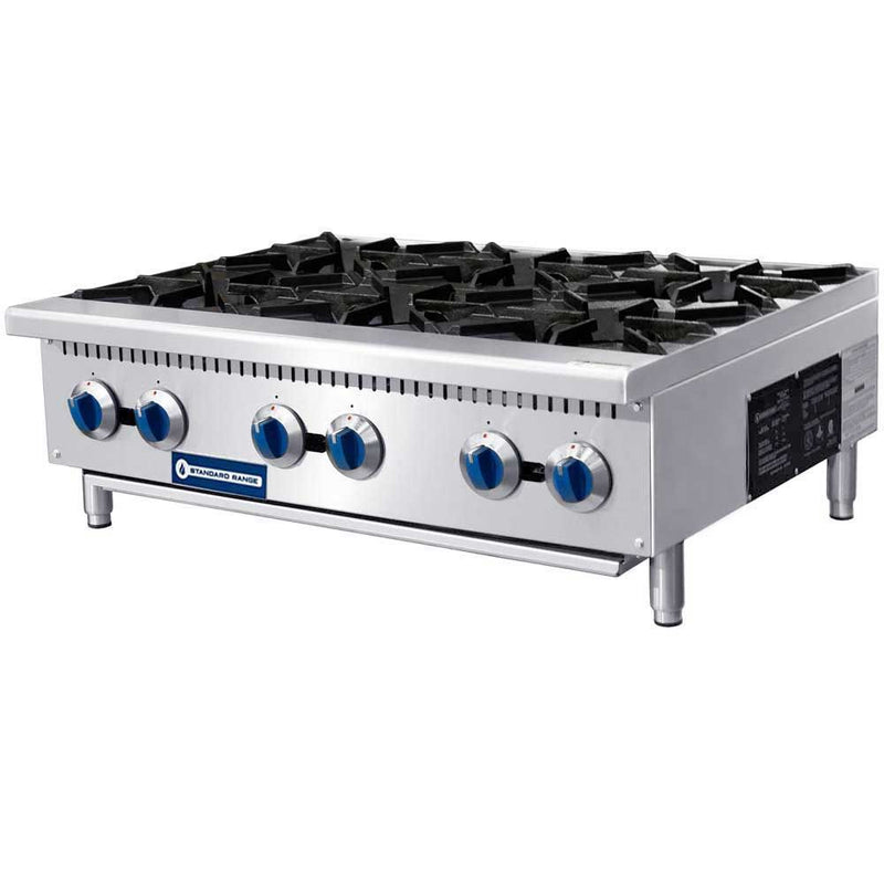 Standard Range SR-HP36-M, 36-Inch Gas Hot Plate with 6 Burner – 50,000 BTU