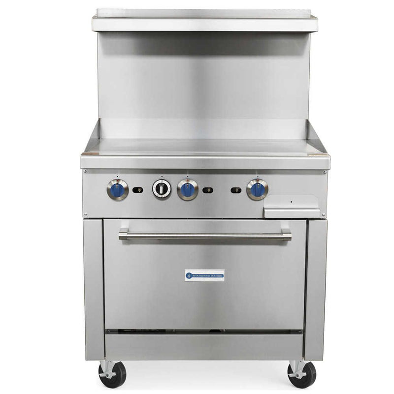 Standard Range SR-R36-36MG, 36-Inch Commercial Gas Range w/ 36-Inch Griddle Top, 1 Oven - 123,000 BTU