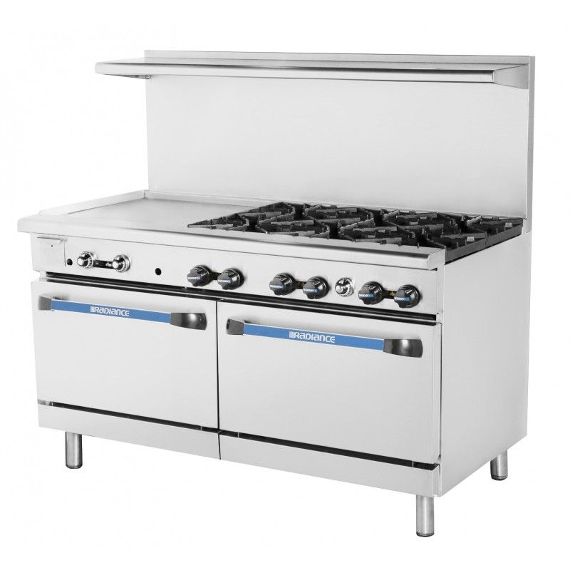 Turbo Air TARG-6B24G, 60-Inch 6-Burner Gas Range with 24-Inch Griddle, CSA