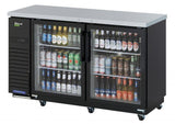 Turbo Air TBB-24-60SGD-N 61-Inch 2 Glass Door Underbar Back Bar, Black Vinyl Exterior