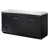 True TBB-3-HC, Black 2 Solid Door Refrigerated Back Bar Storage Cabinet, 115 Volts