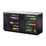 True TBB-3G-HC-LD, Black 2 Glass Door Refrigerated Back Bar Storage Cabinet, 115 Volts