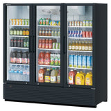 Turbo Air TGM-72SDHB-N, 3 Swing Glass Doors Full Height Merchandiser, Black