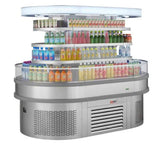 Turbo Air TIOM-36RSRS-N, 84-inch Oval Type Island Display Case, Stainless Steel Self-Serve Merchandiser