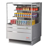Turbo Air TOM-36L-UF-S-3S-N, 34-inch Horizontal Low Profile Open Display Case, 2 Shelf