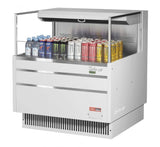 Turbo Air TOM-36L-UF-W-1S-N, 34-inch Horizontal Low Profile White Open Display Case