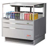 Turbo Air TOM-36L-UFD-S-1S-N, 34-inch Low Profile Open Display Case, Rear Sliding Door