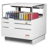 Turbo Air TOM-36L-UFD-W-1S-N, 34-inch Low Profile White Open Display Case, Rear Sliding Door