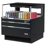 Turbo Air TOM-36L-UFD-B-1S-N, 34-inch Low Profile Black Open Display Case, Rear Sliding Door