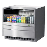 Turbo Air TOM-36UC-S-N, 36.25-inch Horizontal Low Profile Open Display Case, Drop-in