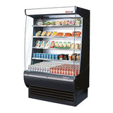 Turbo Air TOM-48-DX-SP, Black 50-inch Extra Deep Air Curtain Merchandiser with Solid Side Panel