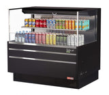 Turbo Air TOM-48L-UF-B-2S-N, 46-inch Horizontal Low Profile Black Open Display Case, 1 Shelf