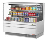 Turbo Air TOM-60L-UF-W-3S-N, 58-inch Horizontal Low Profile White Open Display Case, 2 Shelf