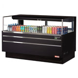 Turbo Air TOM-60L-UFD-B-1S-N, 58-inch Low Profile Black Open Display Case, Rear Sliding Door