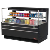 Turbo Air TOM-60L-UFD-B-2S-N, 58-inch 1 Shelf Low Profile Black Open Display Case, Rear Sliding Door