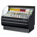 Turbo Air TOM-60SB-SF-N Open Display Horizontal Merchandiser 63-Inch L Slim Line SS Front Panel-Black