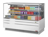 Turbo Air TOM-72L-UF-W-3S-N, 71-inch Horizontal Low Profile White Open Display Case, 2 Shelf