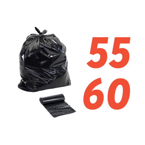 Trash Bag Liner - Black - 55-60 gal - 1.5 mil - (100)