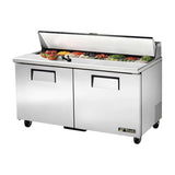 True TSSU-60-16-HC, 60.38-Inch 2 Door Counter Height Refrigerated Sandwich / Salad Prep Table