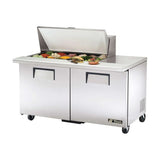 True TSSU-60-18M-B-HC, 60.38-Inch 2 Door Counter Height Mega Top Refrigerated Sandwich / Salad Prep Table