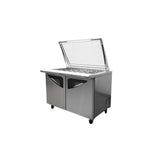 Turbo Air TST-60SD-24-N-GL 2 Solid Doors Mega-Top Unit w/ Glass Lid