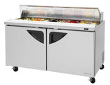 Turbo Air TST-60SD-N-CL, 2 Solid Door Sandwich/Salad Unit, Clear Lid