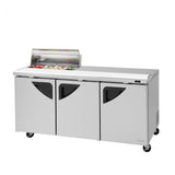Turbo Air TST-72SD-08S-N-CL, 3 Solid Door Sandwich/Salad Unit, Clear Lid