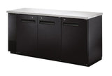 Omcan UBB-24-72F, 72.8x24.4x36.2-Inch Refrigerated Back Bar Cooler with Stainless Steel Top, 3 Solid Doors, ETL Listed, ETL Sanitation, NSF-7