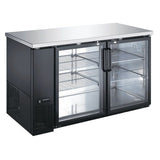 Admiral Craft USBB-5928G, 59-inch 2 Glass Doors Black Back Bar Cooler