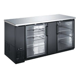 Admiral Craft USBB-6928G, 69-inch 2 Glass Doors Black Back Bar Cooler