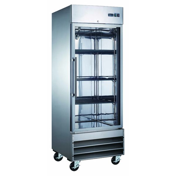 Admiral Craft USFZ-1D-G, 29-inch Single Glass Door Commercial Reach-In Freezer, 23 Cu.Ft.